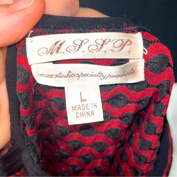 🖤♥️Max Studio S.P. Black and Red Midi Dress/Size Large - Picture 6 of 6